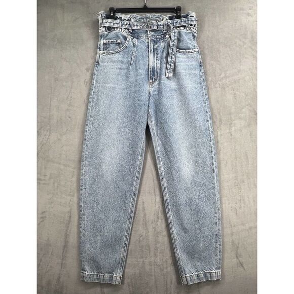 New AGOLDE Riya Elasticated High Rise Peg Jeans - Picture 3 of 11